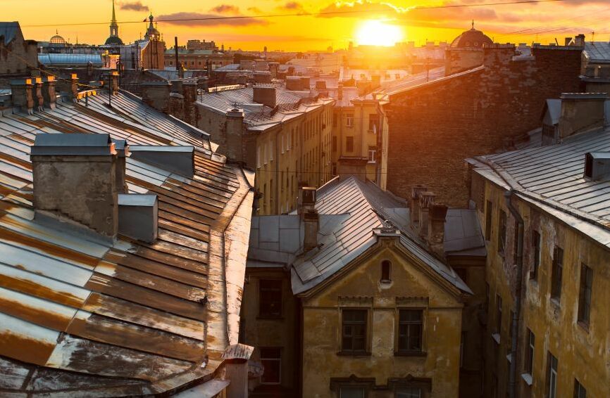 Картина на холсте Вид на город сверху, арт hd1589701